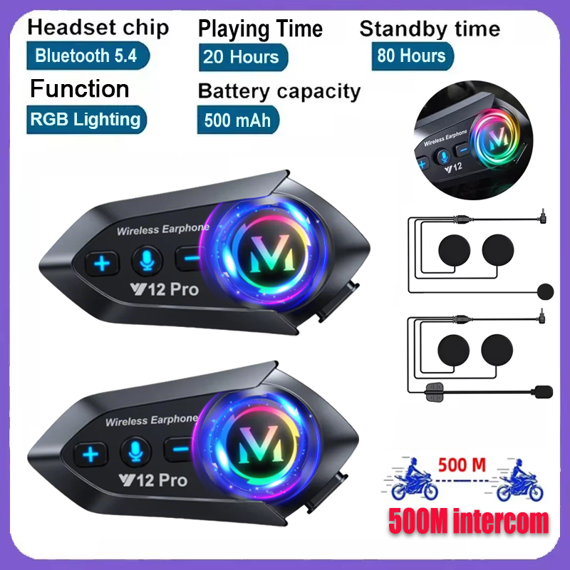 Universal Motorcycle Helmet Intercom Headset - Y20 Pro 1/2x Motor Intercom Headset