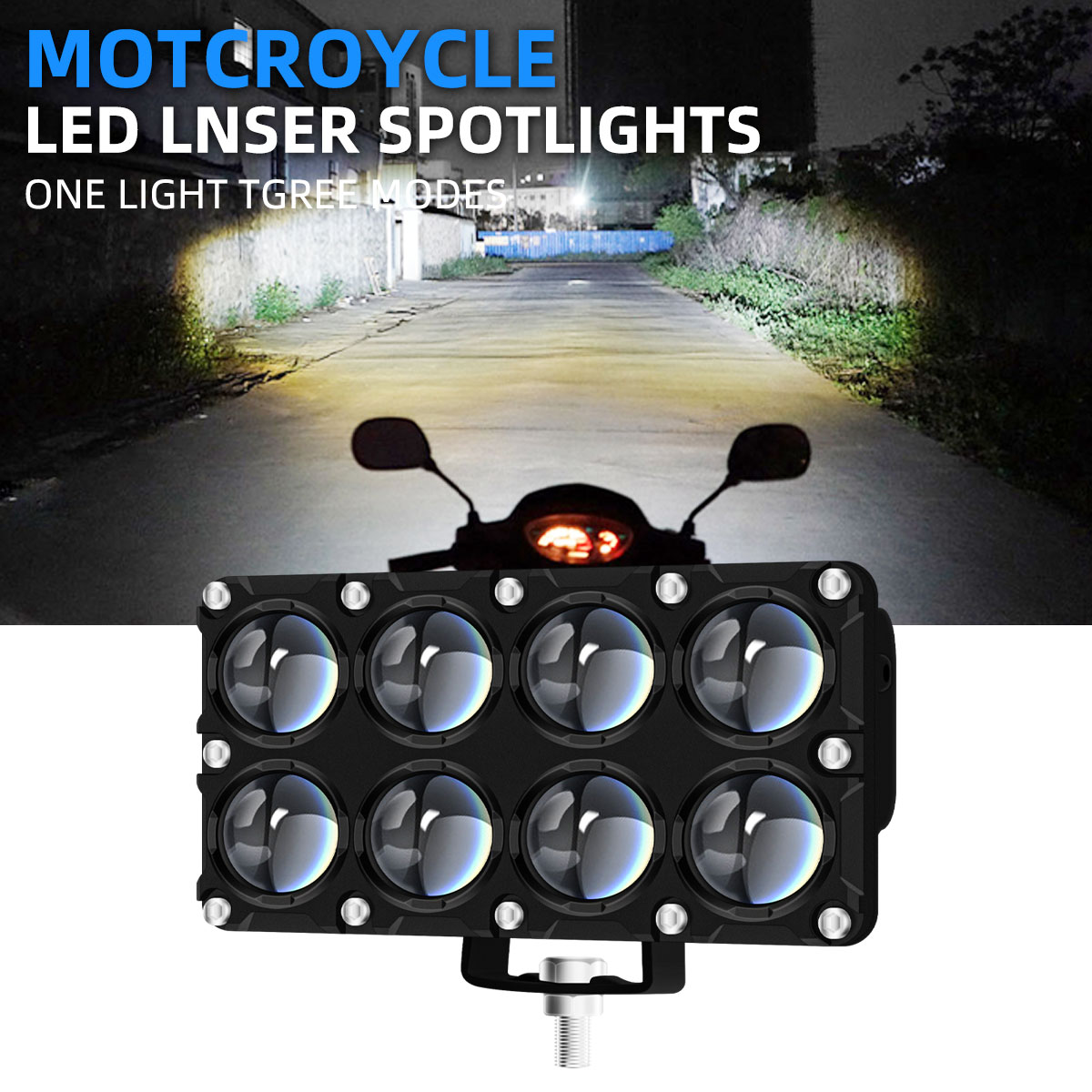 Universal Motorcycle Led Headlight Projector - 6/8/10 Lens Hulp Motorfiets Spotlight Werkende