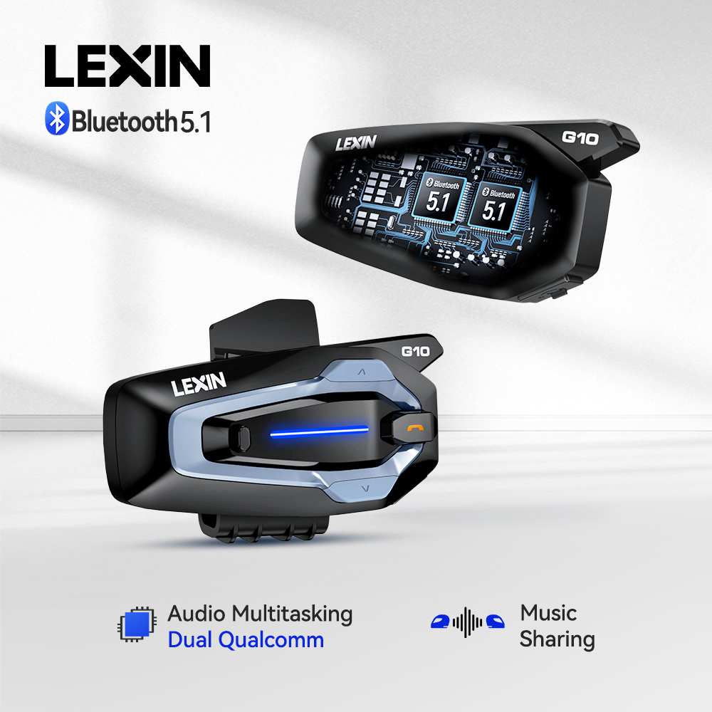 Universal Motorcycle Helmet Intercom Headset - NEW-LEXIN G10 Motorhelm Intercom, 8 Rijders
