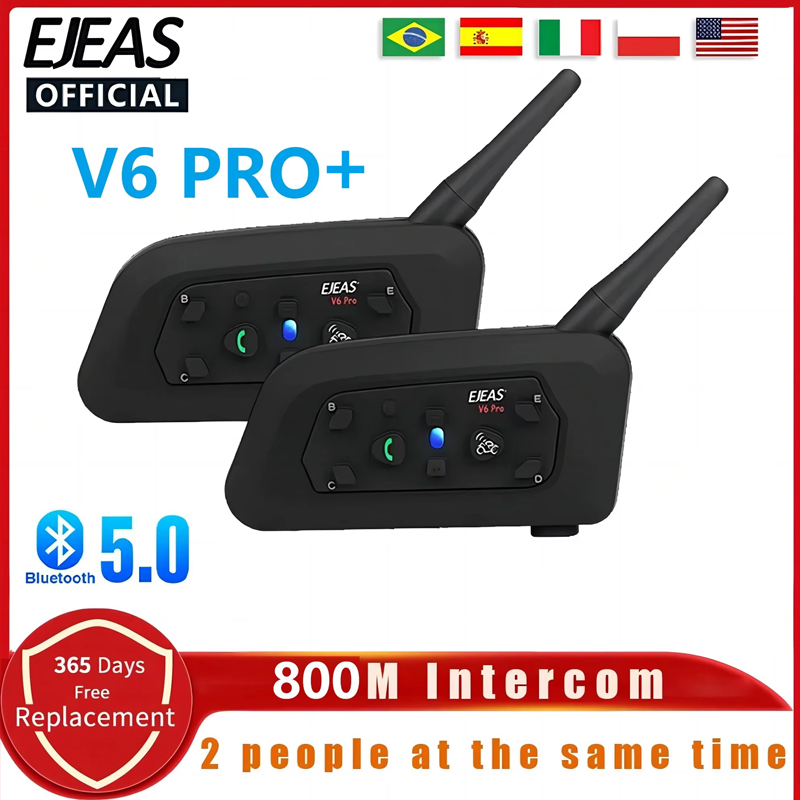 Universal Motorcycle Helmet Intercom Headset - EJEAS V6 PRO Motorfiets Helm Headset