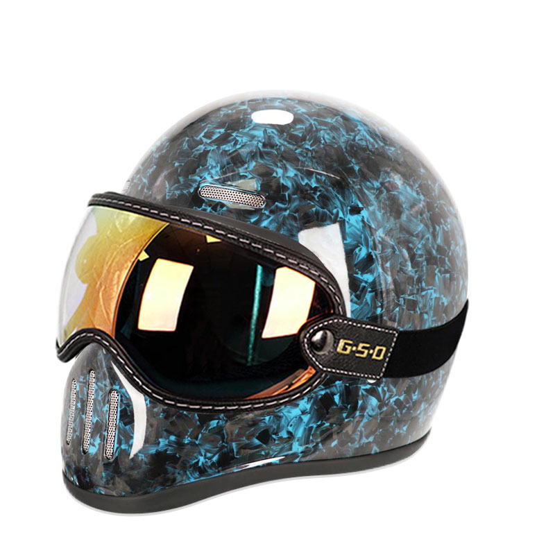 Nieuwe retro koolstofvezel int - Carbon Fiber Lightweight Motorcycle Helmet recensie en prijs