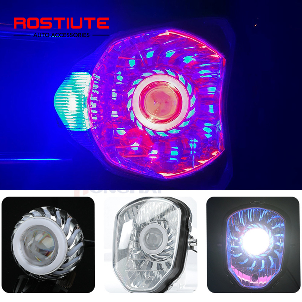 Hoge/dimlicht dubbele Angel Ey - Universal Motorcycle Led Headlight Projector recensie en prijs