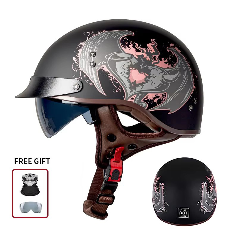 Vintage halfopen motorhelm met - Vintage Open Face Retro Helmet recensie en prijs