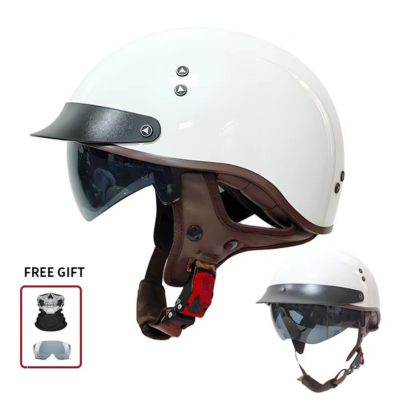 Vintage halfopen motorhelm met - Vintage Open Face Retro Helmet recensie en prijs