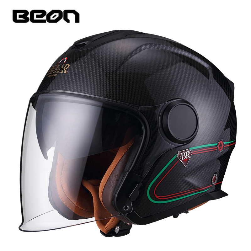 BEON BR23 Koolstofvezel 3/4 op - Carbon Fiber Lightweight Motorcycle Helmet recensie en prijs